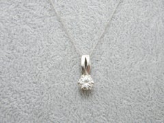 Bargain Vintage 9ct White Gold 1.25Cttw Diamond Solitaire Pendant Necklace 18"
