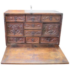 Antique Bargueño End of 16th Century Portugal "Writting Desk" with Drawers, Bargueno