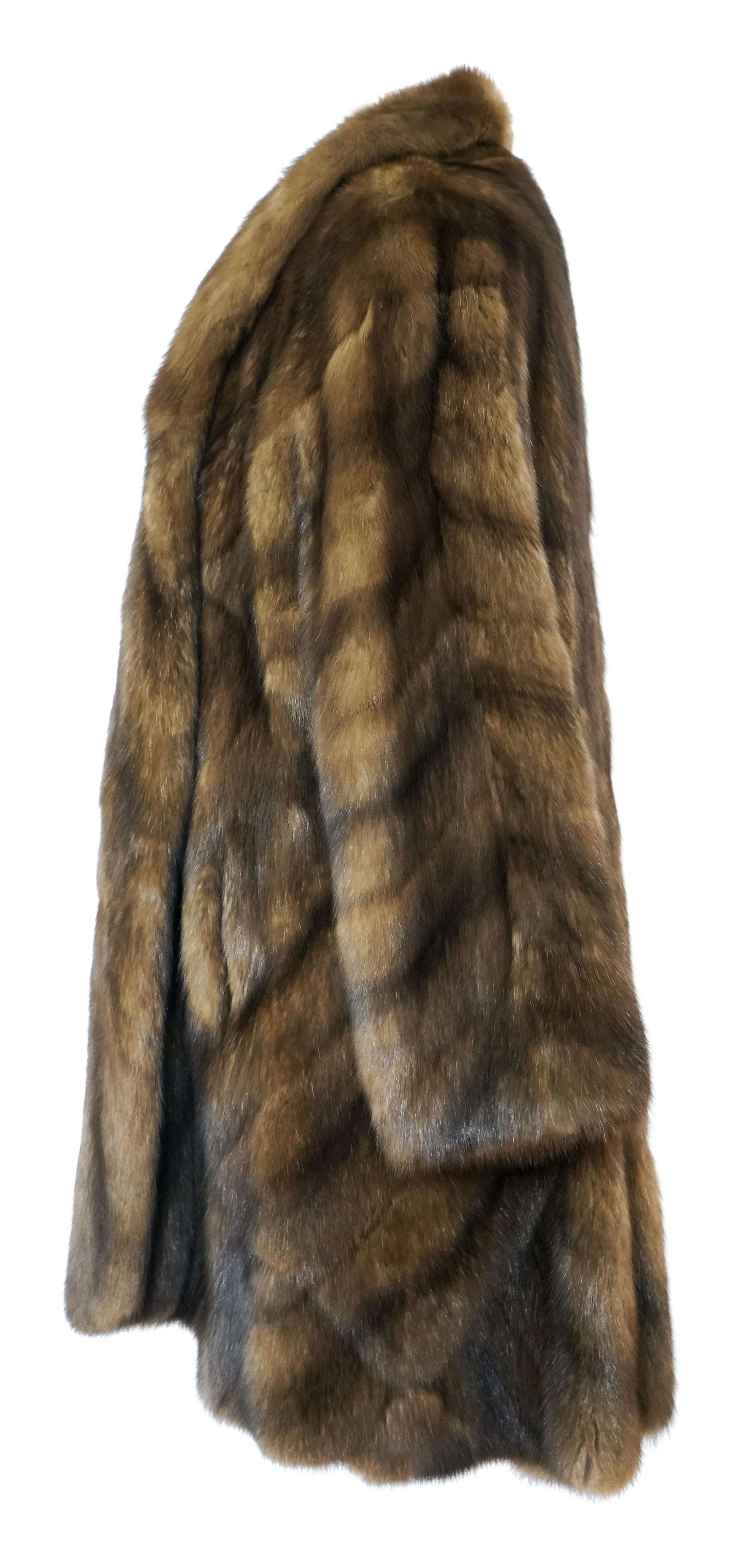 Barguzin sable coat. Collarless, no lining. Fur origin - Russia. 