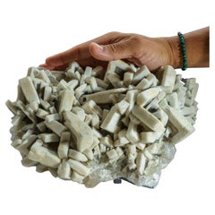 Barita natural auténtica sobre pseudomorfo de calcita, India