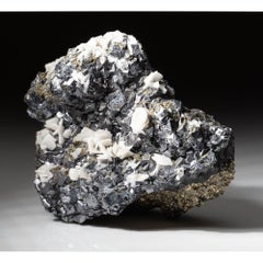 Barite su galena con pirite dalla miniera di Huanzala, distretto di Huallanca, Perù