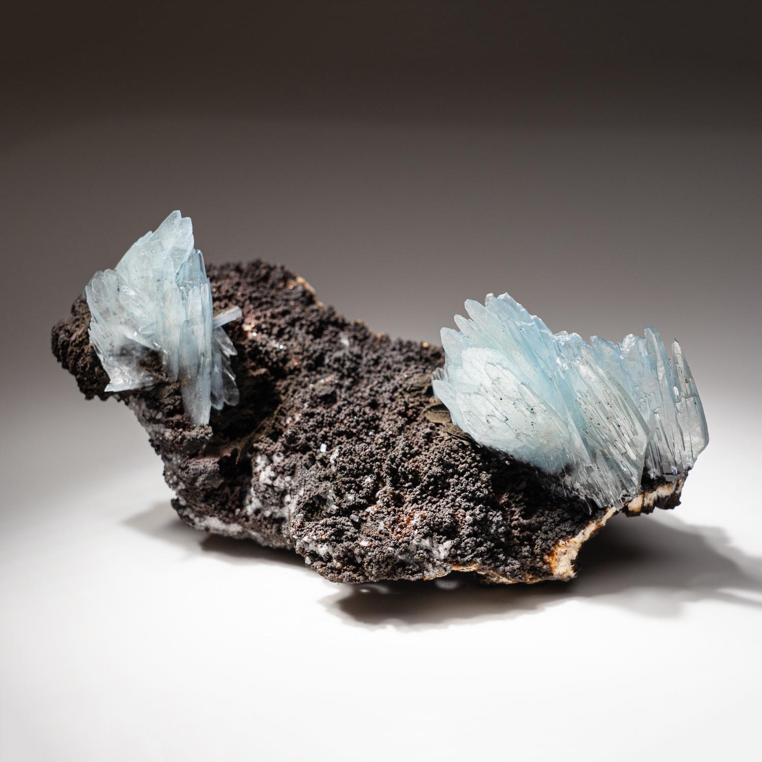 Contemporary Barite on Geothite From Jebel Ouichane, Beni Bou Ifrour, Nador, Morocco For Sale