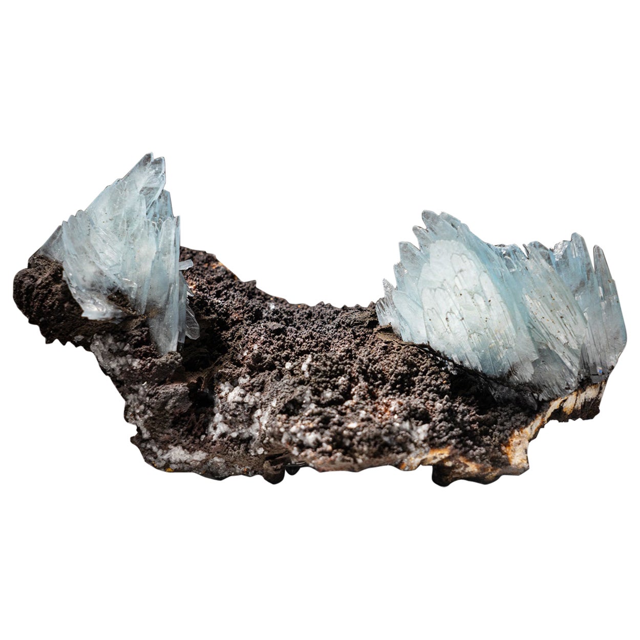 Barite on Geothite From Jebel Ouichane, Beni Bou Ifrour, Nador, Morocco