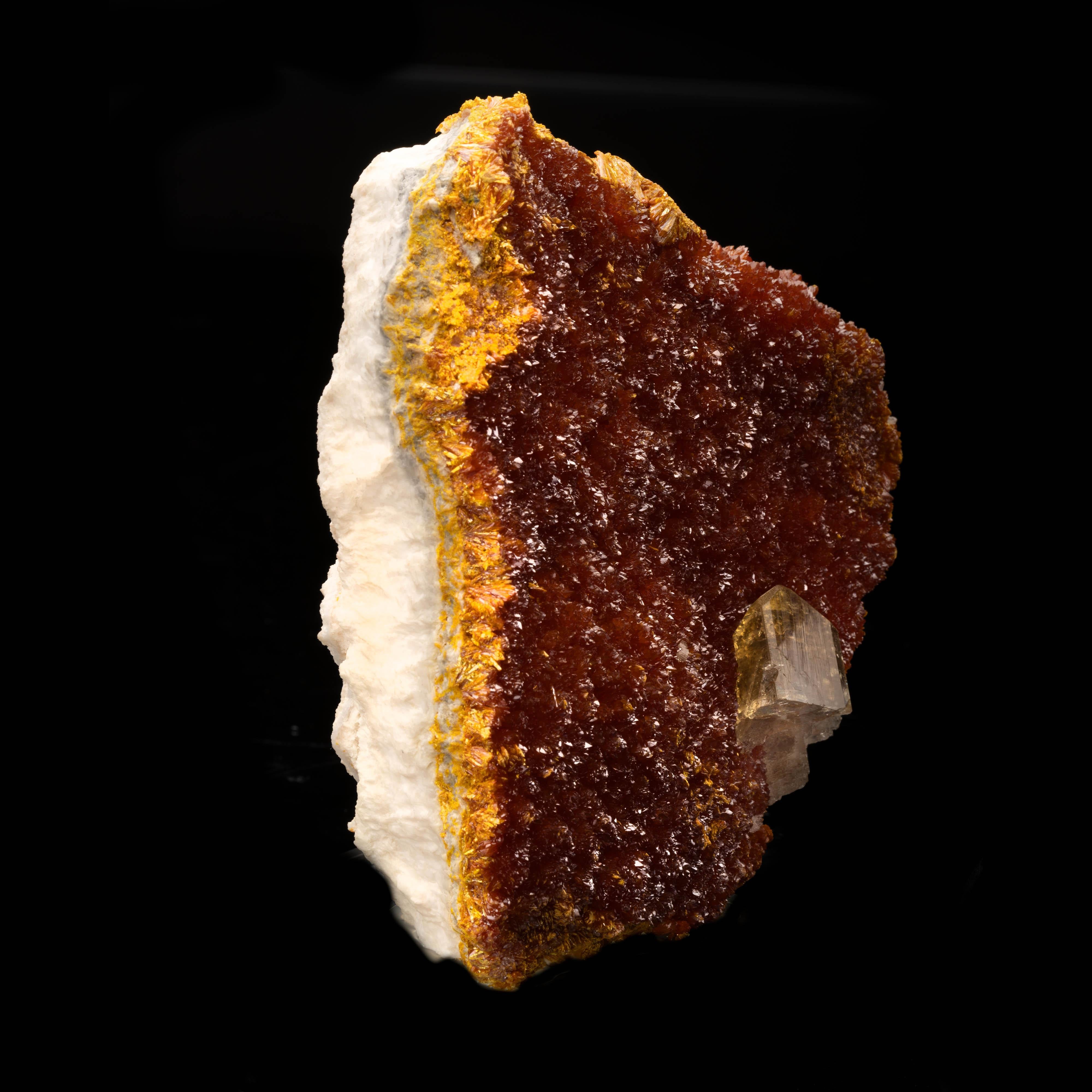 Russian Barite on Orpiment From the El'brusskiy Mine For Sale
