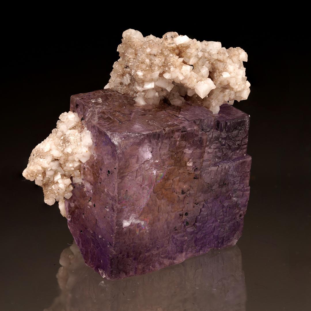 Barite on Purple Fluorite From Elmwood, Tennessee In New Condition For Sale In New York, NY