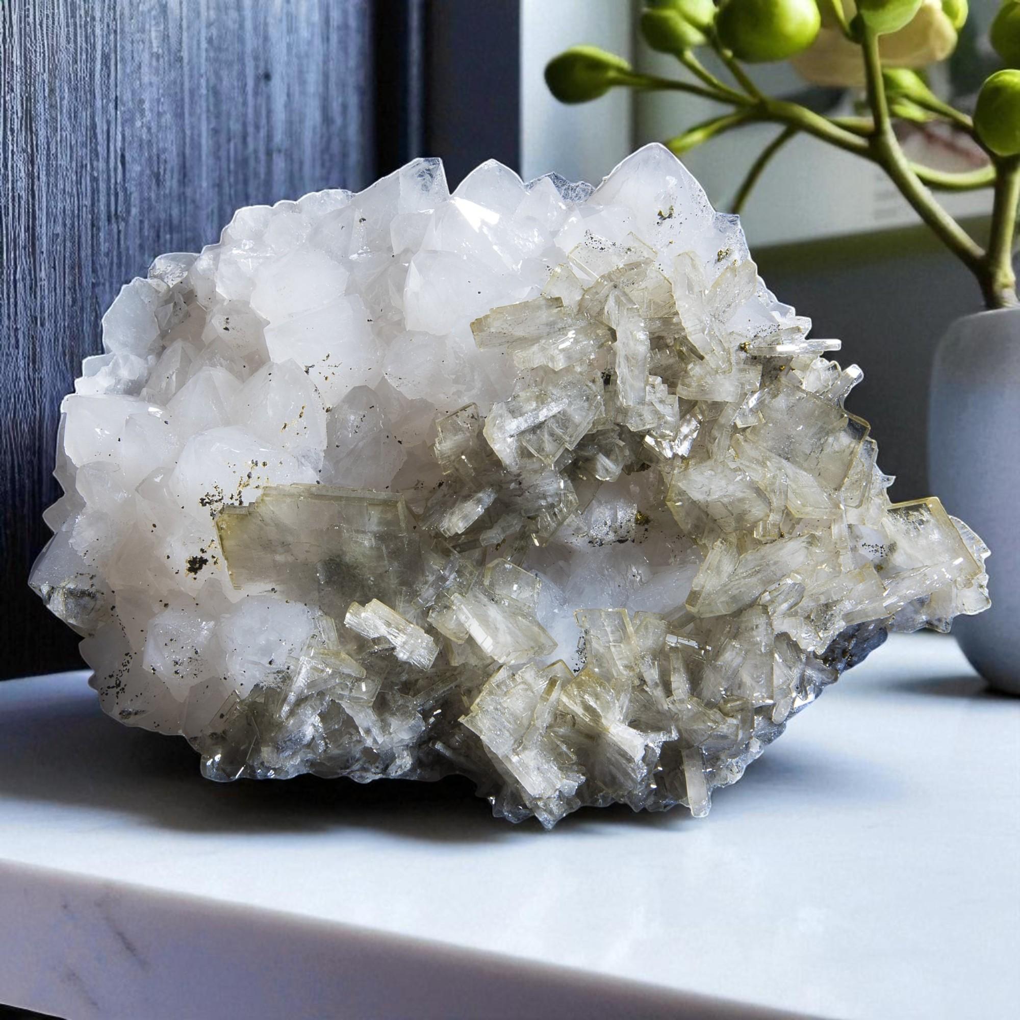 Contemporary Barite on Quartz From Peru For Sale