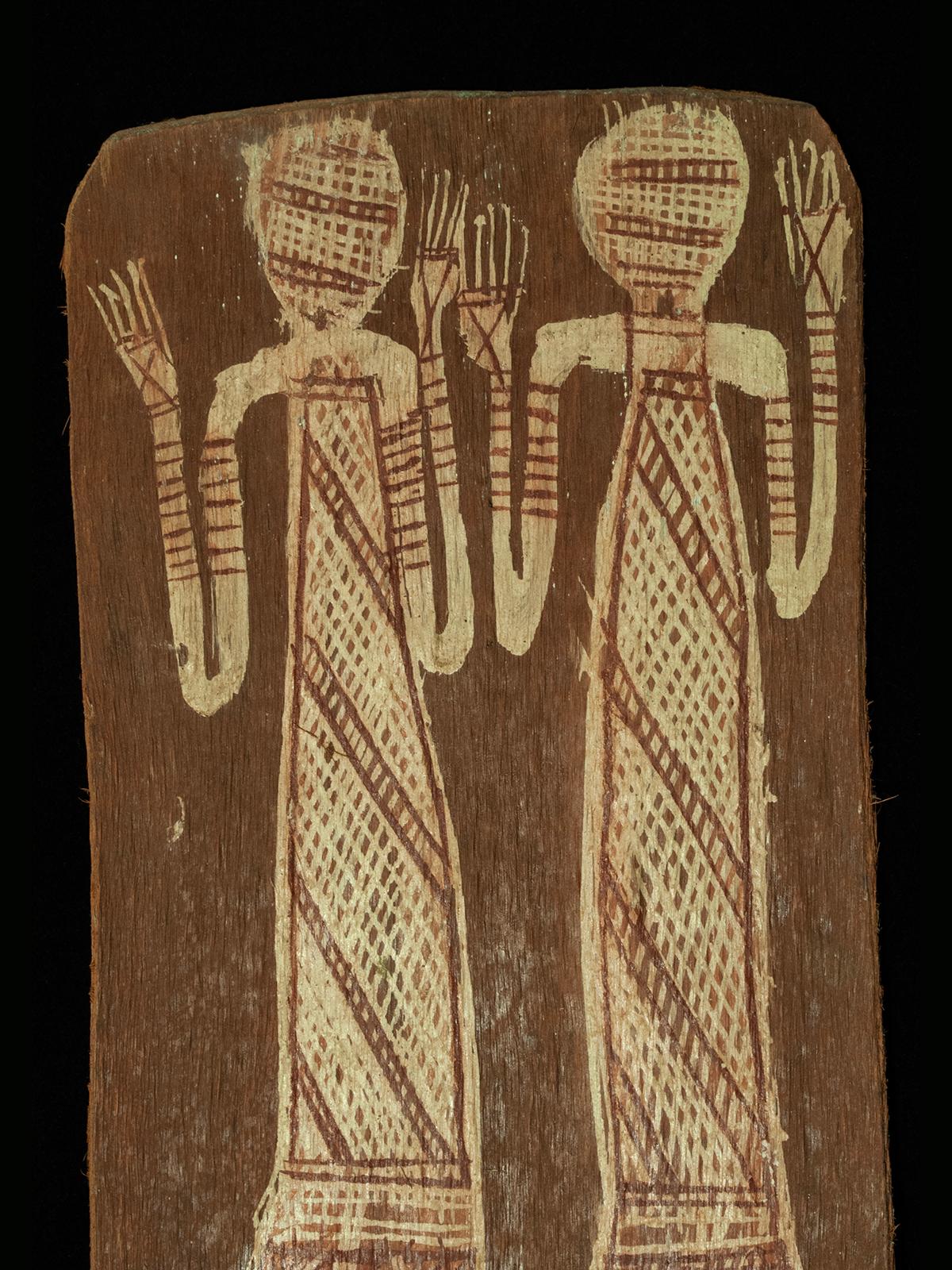 Bark Painting by Jimmy Mijau Mijau, Northern Territory, Australia (Stammeskunst) im Angebot