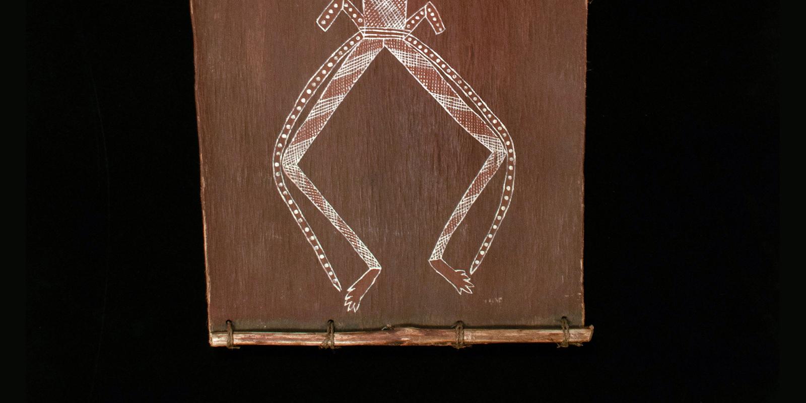 Dipinto a mano Pittura su corteccia di Namarrkon, Territorio del Nord, Australia in vendita
