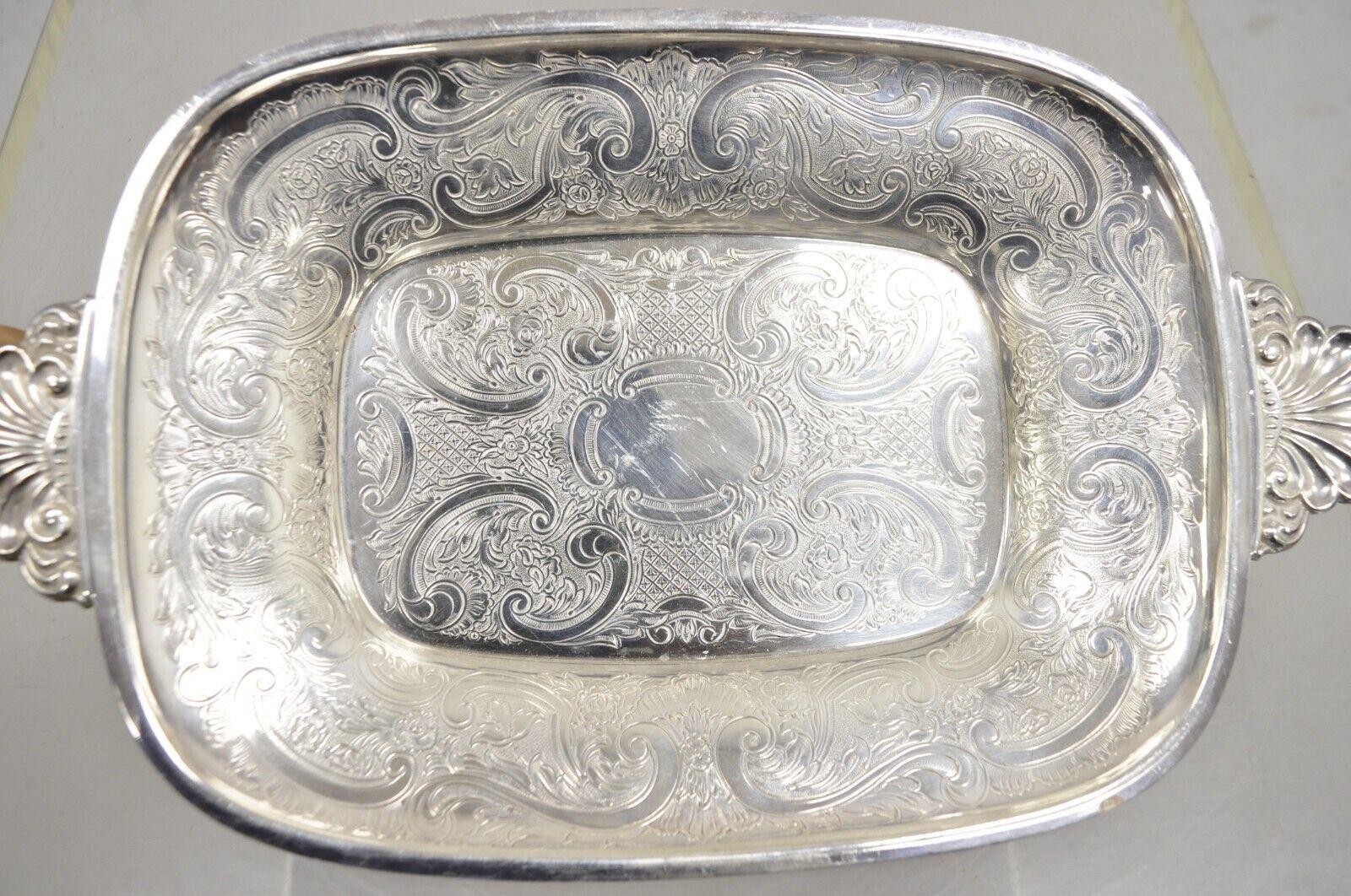 Barker Ellis England EPCA Silver Plated Shell Handle Etched Candy Dish - a Pair For Sale 1