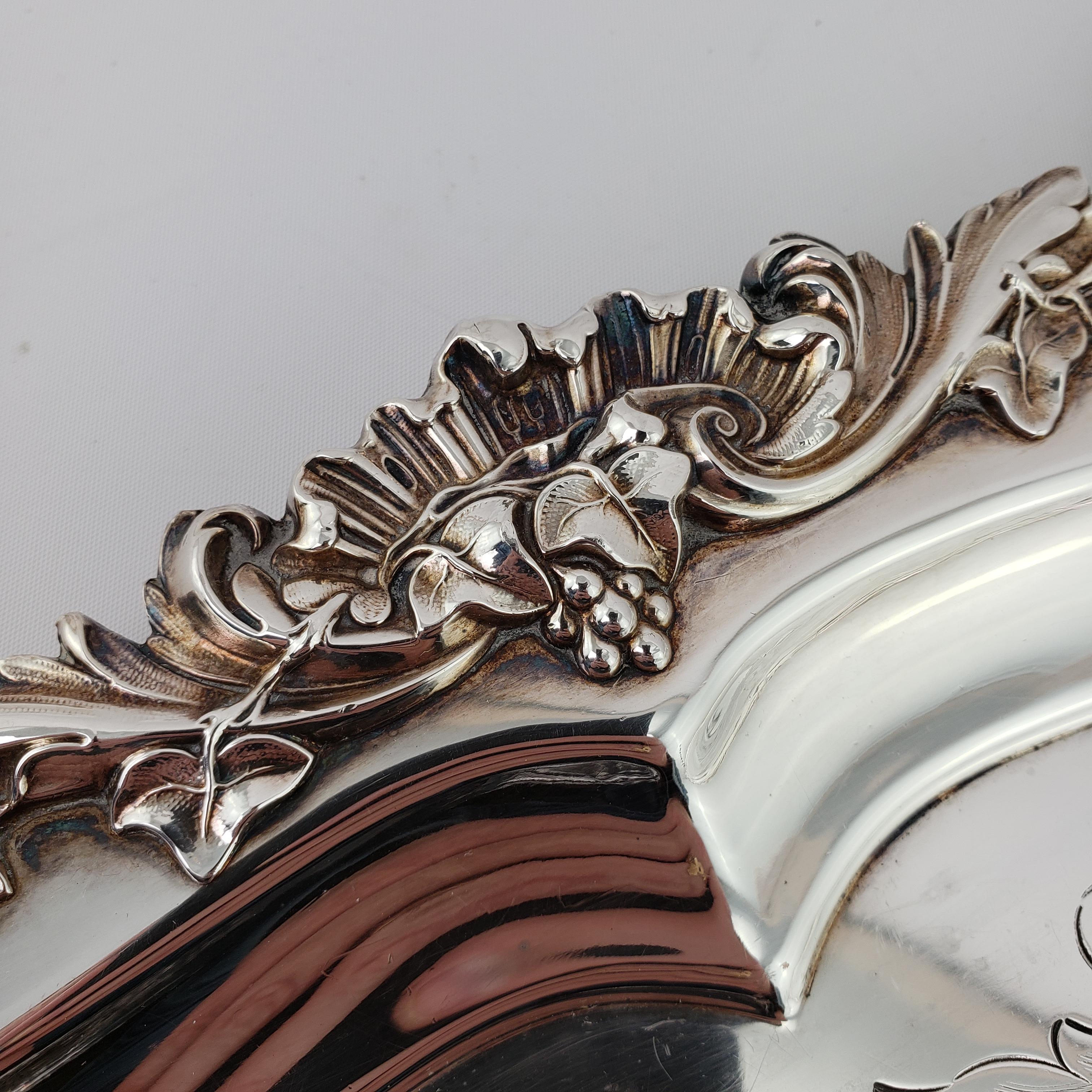 English Barker Ellis Silverplated Serving Tray For Sale