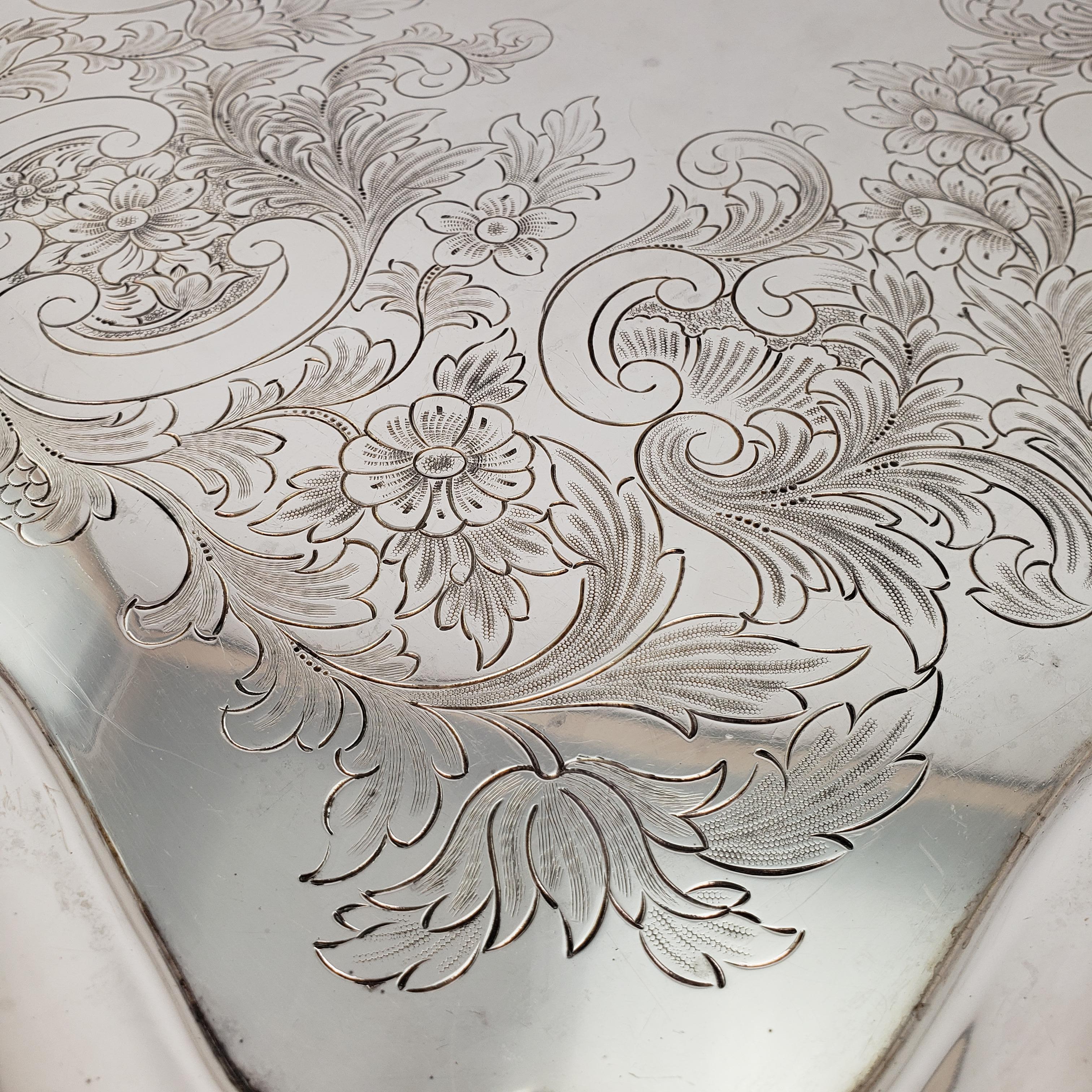 Barker Ellis Silverplated Serving Tray In Good Condition In Hamilton, Ontario