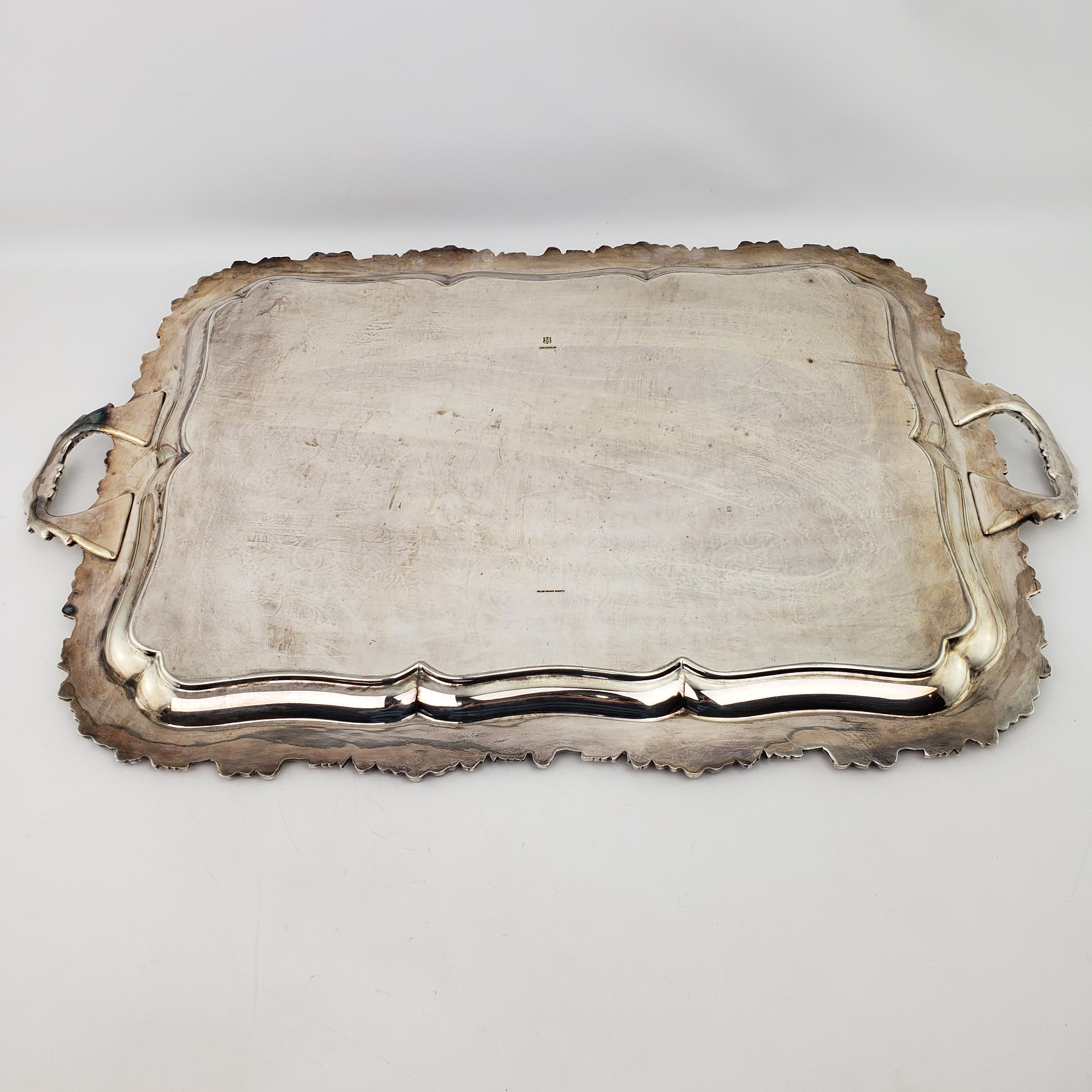 Barker Ellis Silverplated Serving Tray For Sale 1