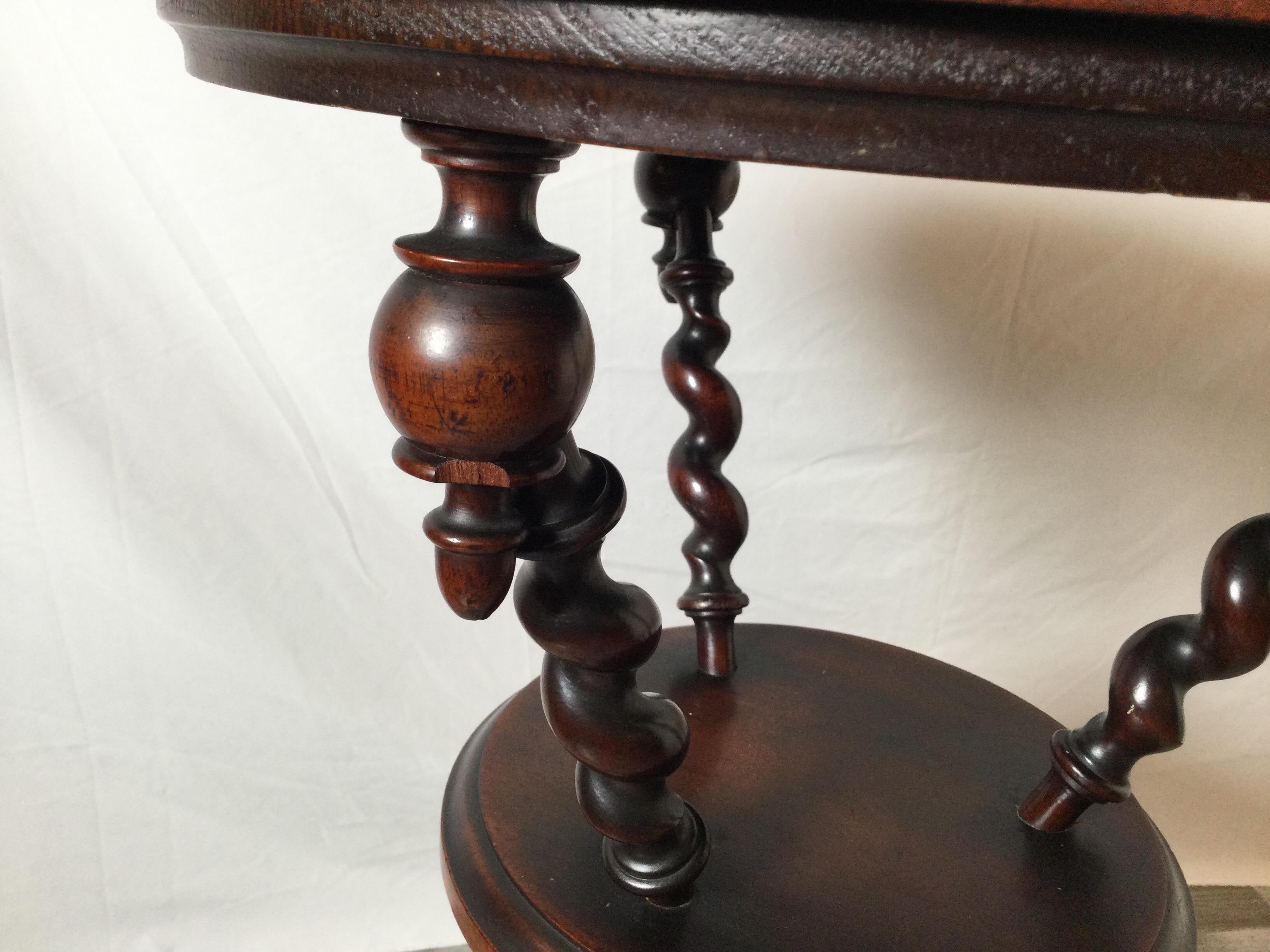American Barley Twist Aesthetic Movement Plant Stand Table Attributed to George Hunzinger