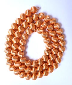 Barley Twist Beads Necklace 14 Karat 52 Grams