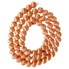 Barley Twist Beads Necklace 14 Karat 52 Grams