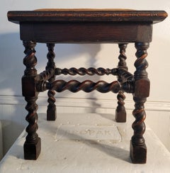 Panca/sgabello Barley Twist con cuscino in pelle