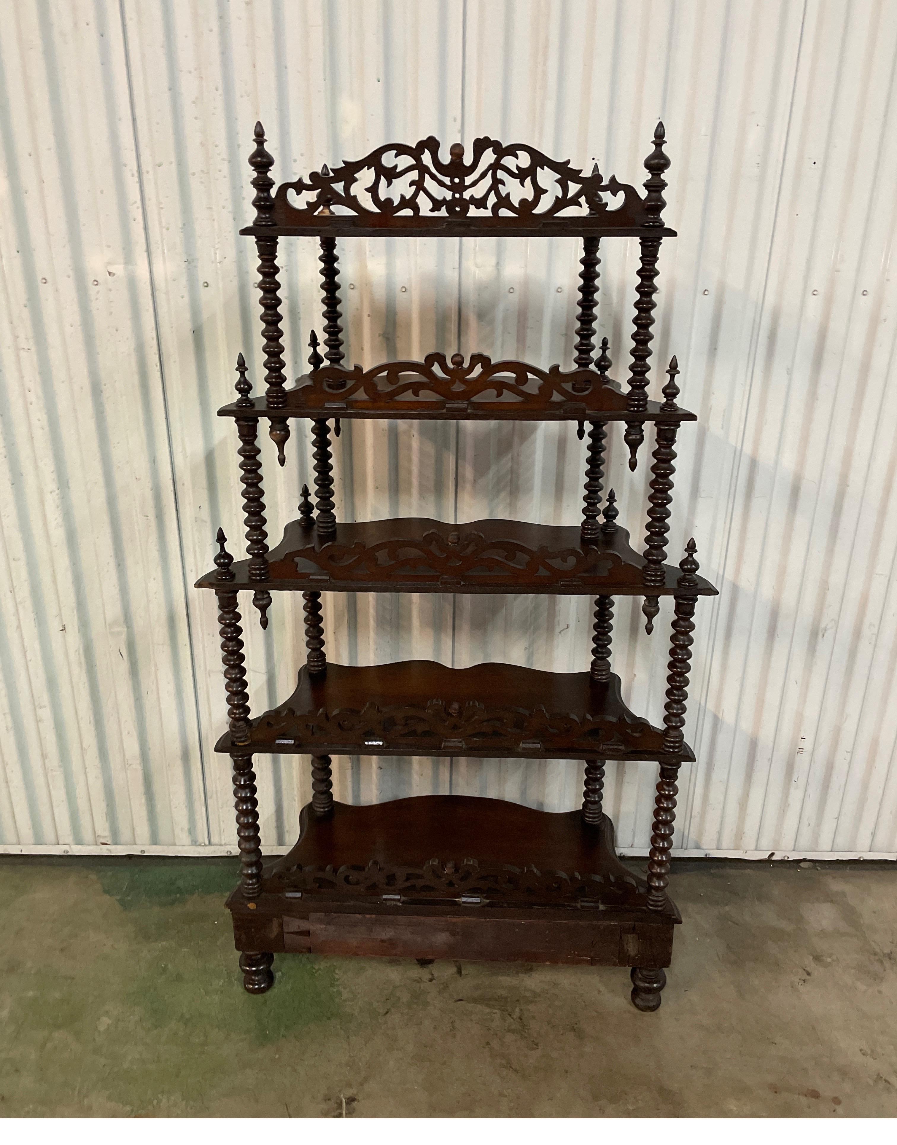 Barley Twist Five Tier Graduated Etagere For Sale 8