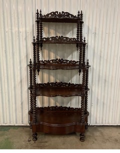 19th Century Mahogany Barley Twist Etagere, Five Tier, Circa 1890