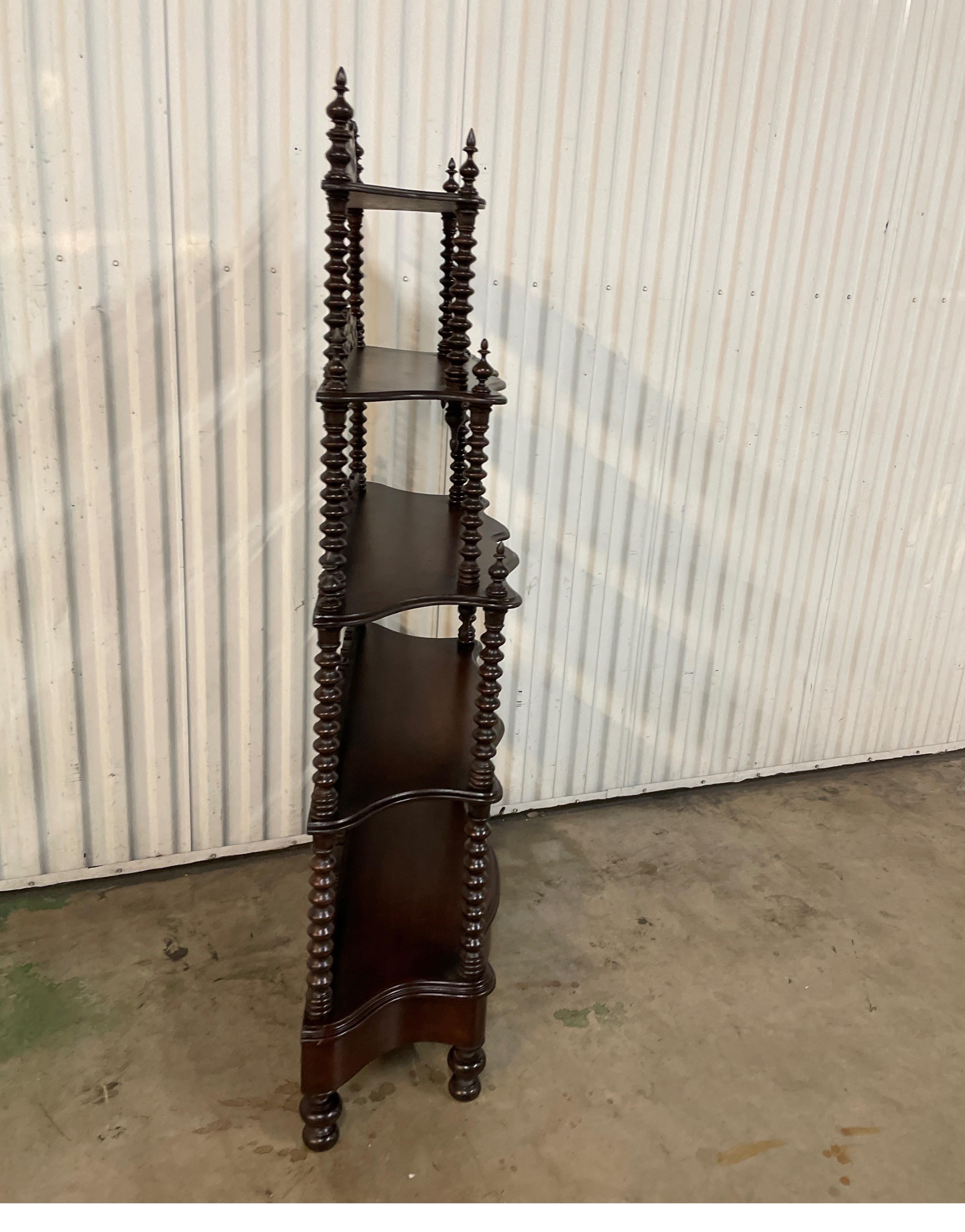Barley Twist Five Tier Graduated Etagere In Good Condition For Sale In West Palm Beach, FL