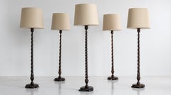 Barley Twist Floor Lamps, England, circa 1920