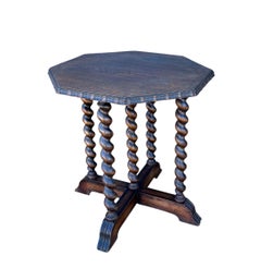 Barley Twist Octagonal Side Table, Early 20th Century