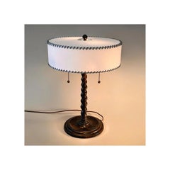 Barley Twist Table Lamp, Cast Bronze, Aesthetic Movement, 1940s USA