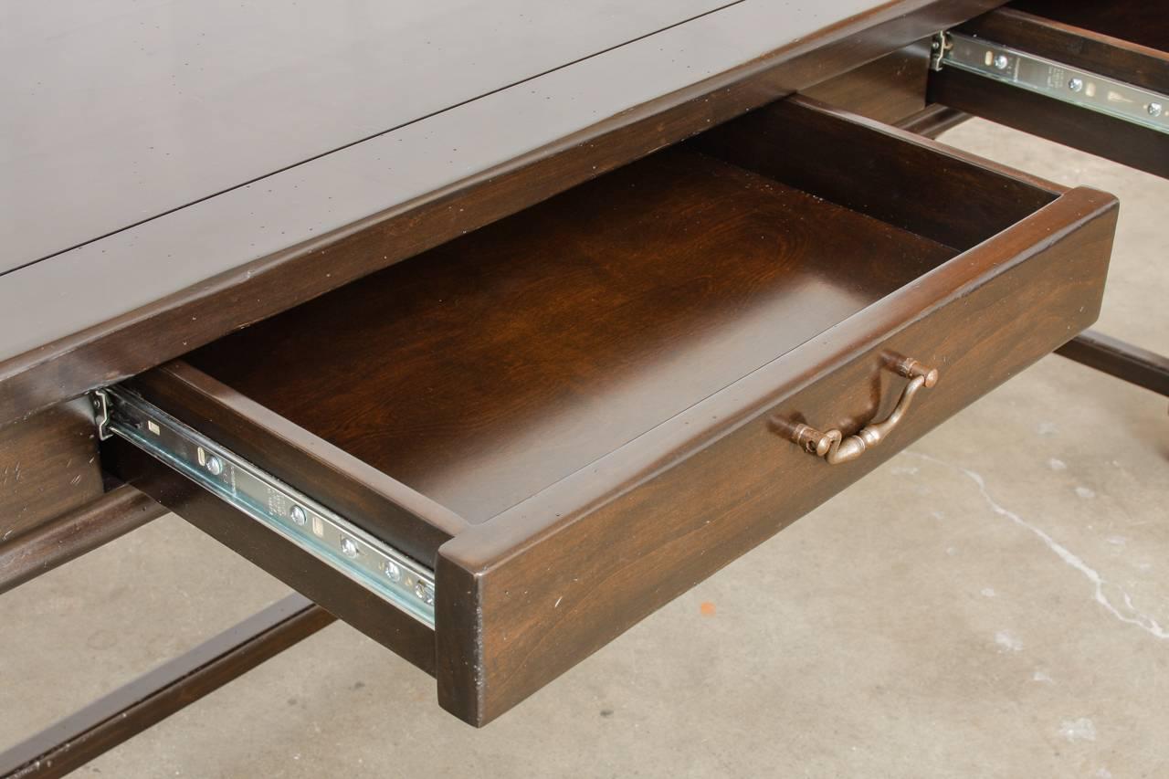 Barley Twist Two-Drawer Console Table or Desk In Excellent Condition In Rio Vista, CA