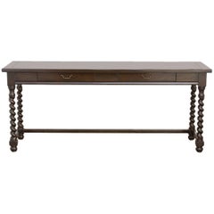 Barley Twist Two-Drawer Console Table or Desk