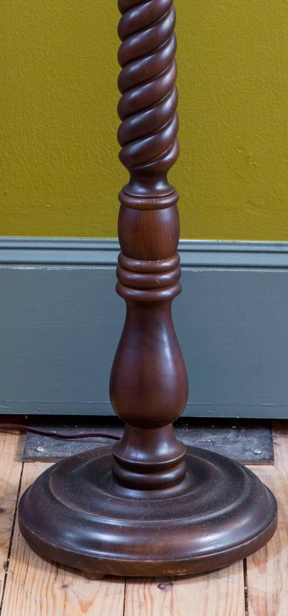 European Barley Twist Wooden Floor Lamp