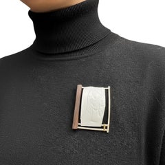 Barlovento Brooch in 950 Silver & Recycled Muirapiranga Wood by Lucía Rovira