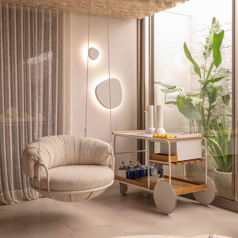 Carrello da bar Barman, Alluminio e pietra naturale per esterni con accessori in teak In condizioni Nuovo in vendita a Porto, PT