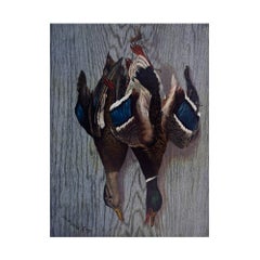 "Barn Door" Set of 6 Hanging Game Original Oil Paintings by Ferdinand Gray