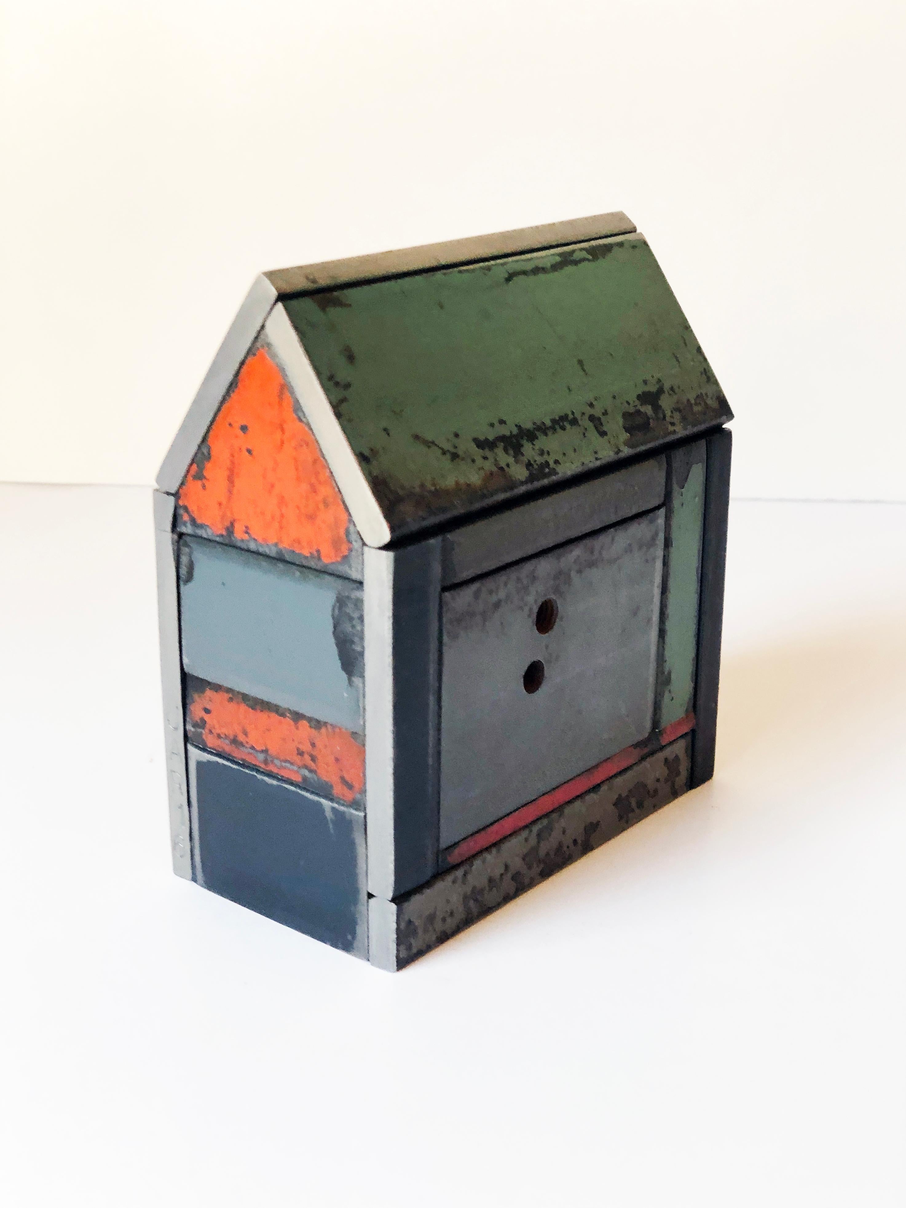 Jim Rose Barn House Structure, Welded Steel Sculpture Made with Salvaged Steel In New Condition In Chicago, IL