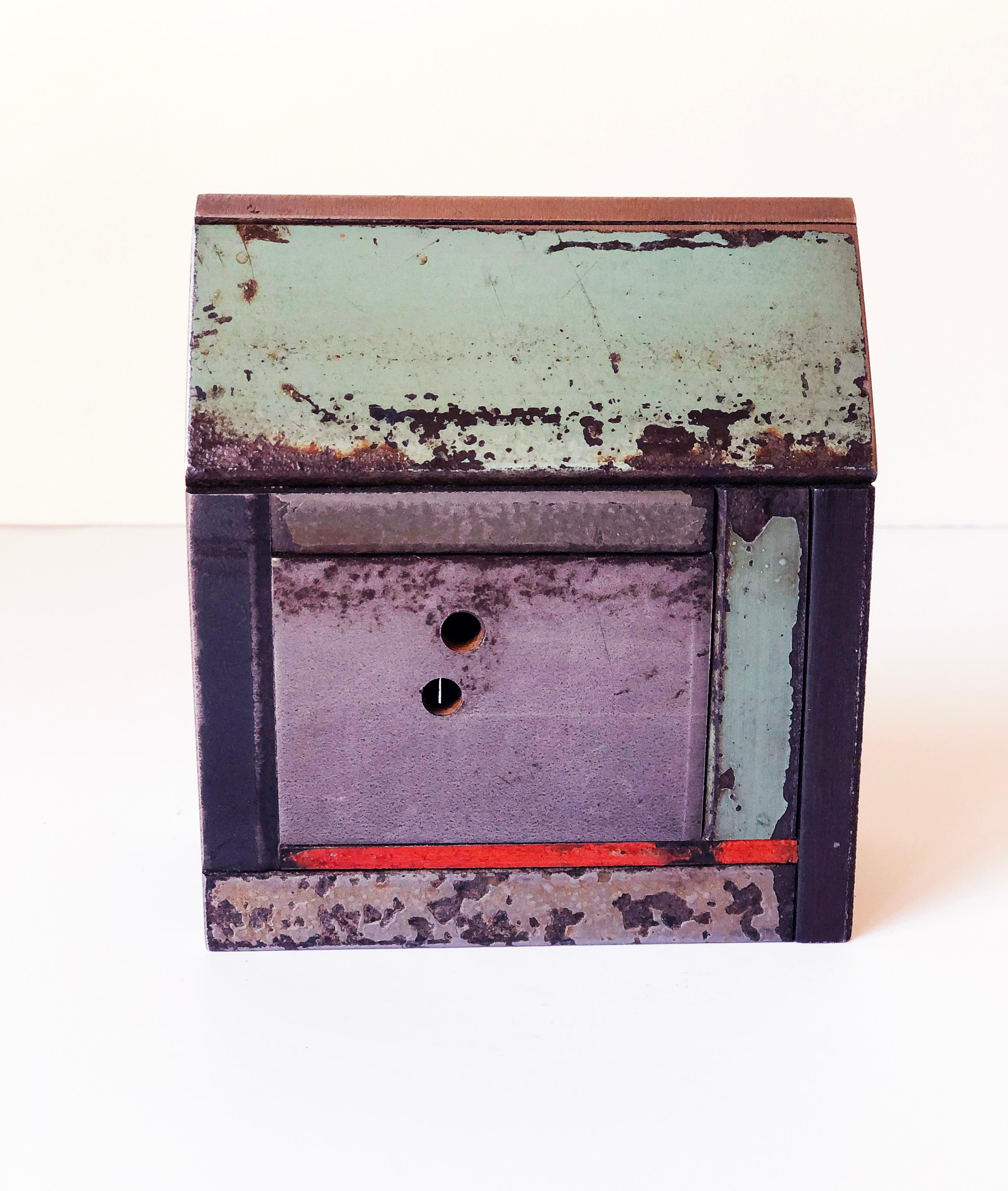 Contemporary Jim Rose Barn House Structure, Welded Steel Sculpture Made with Salvaged Steel