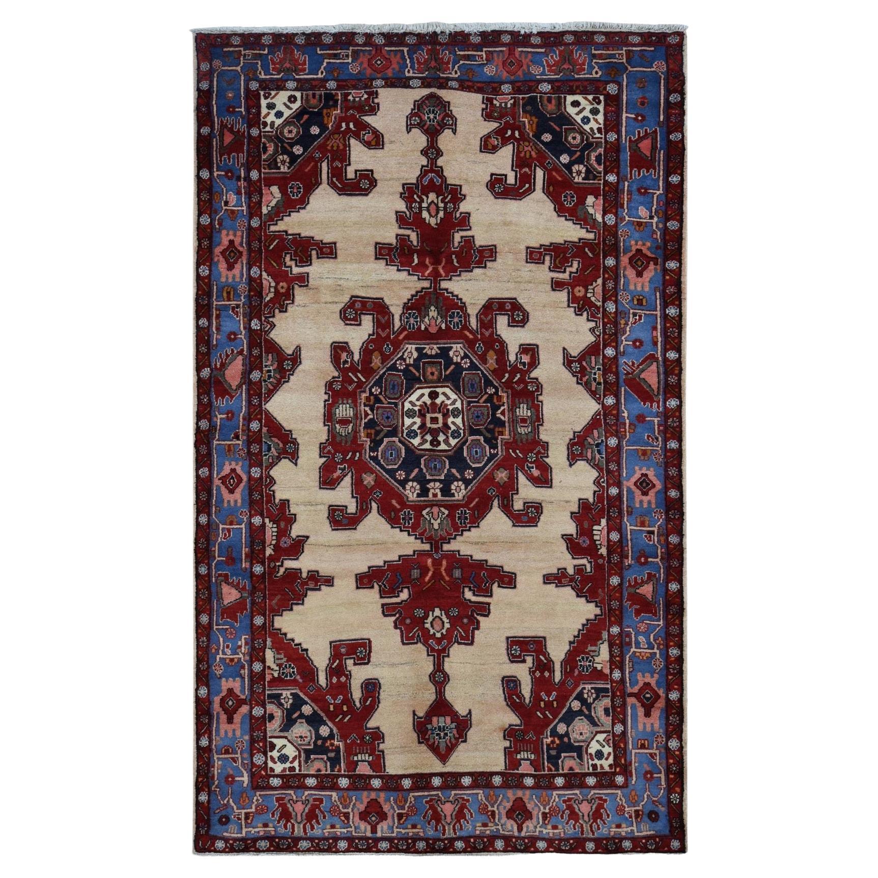 Barn Red Vintage Northwest Persian Pure Wool Hand Knotted Clean with No Wear Rug For Sale
