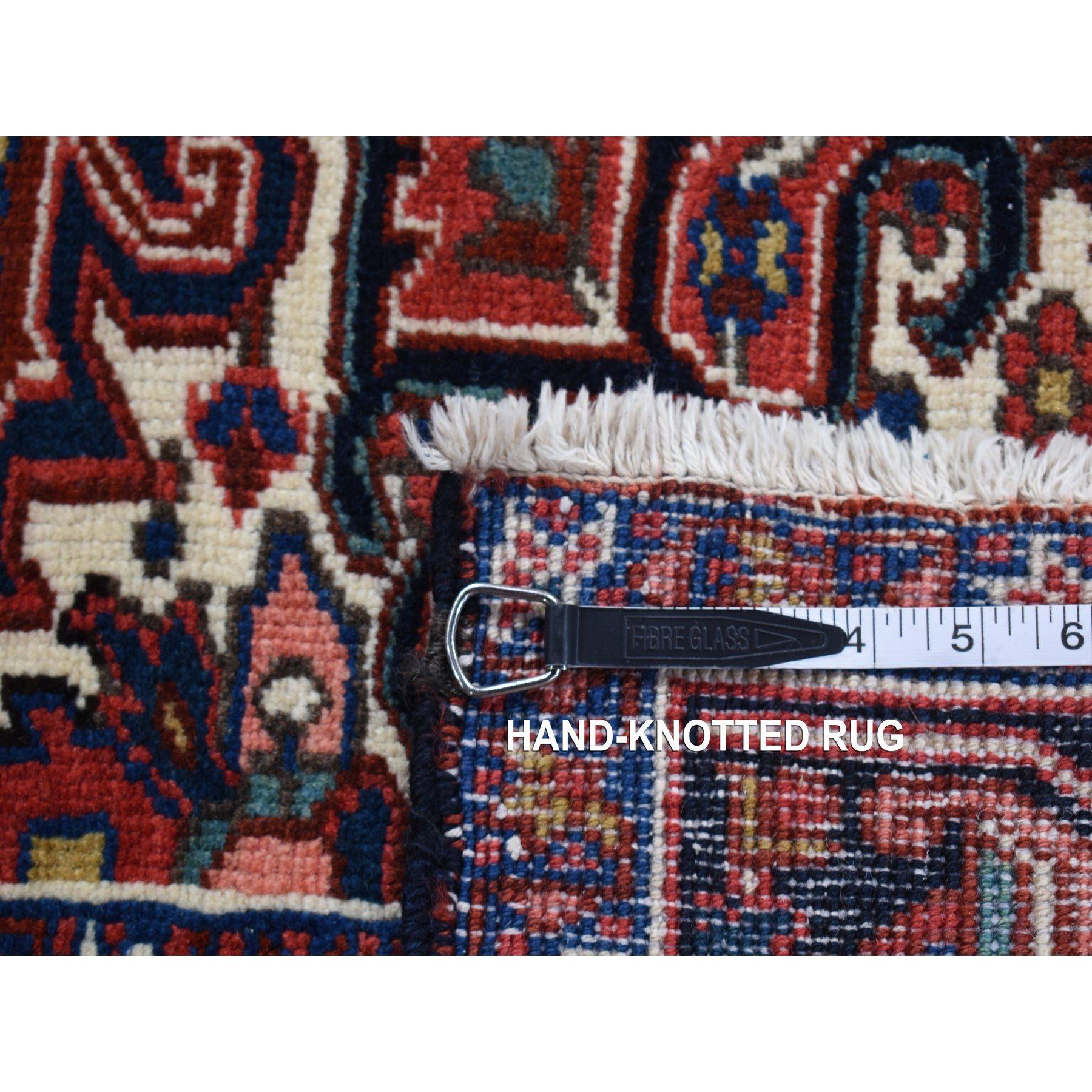 Barn Red Vintage Persischer Heriz Handgeknüpfter, weicher und sauberer Teppich aus reiner Wolle im Angebot 4