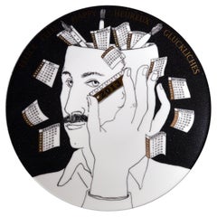 Barnaba Fornasetti Calendar Plate for 2013 with Piero Fornasetti Self Portrait