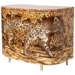 Barnaba Fornasetti Curved “Leopardo” Commode with Three Drawers, Italy, 2017