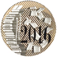 Barnaba Fornasetti Porcelain Calendar Plate, 2016, Number 172 of 700 Made
