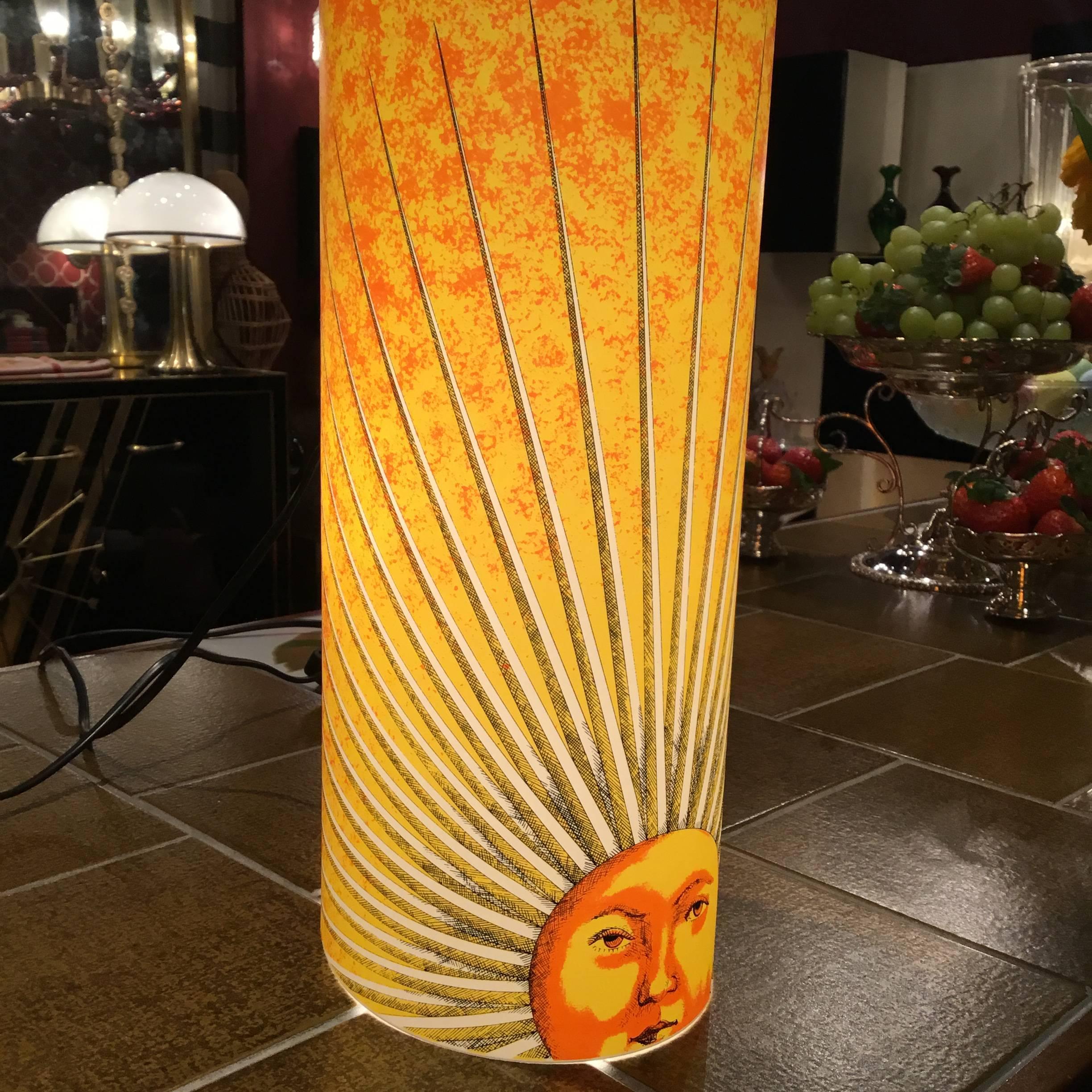 Modern Barnaba Fornasetti Table Lamp for Antonangeli, sun, made in italy 1990