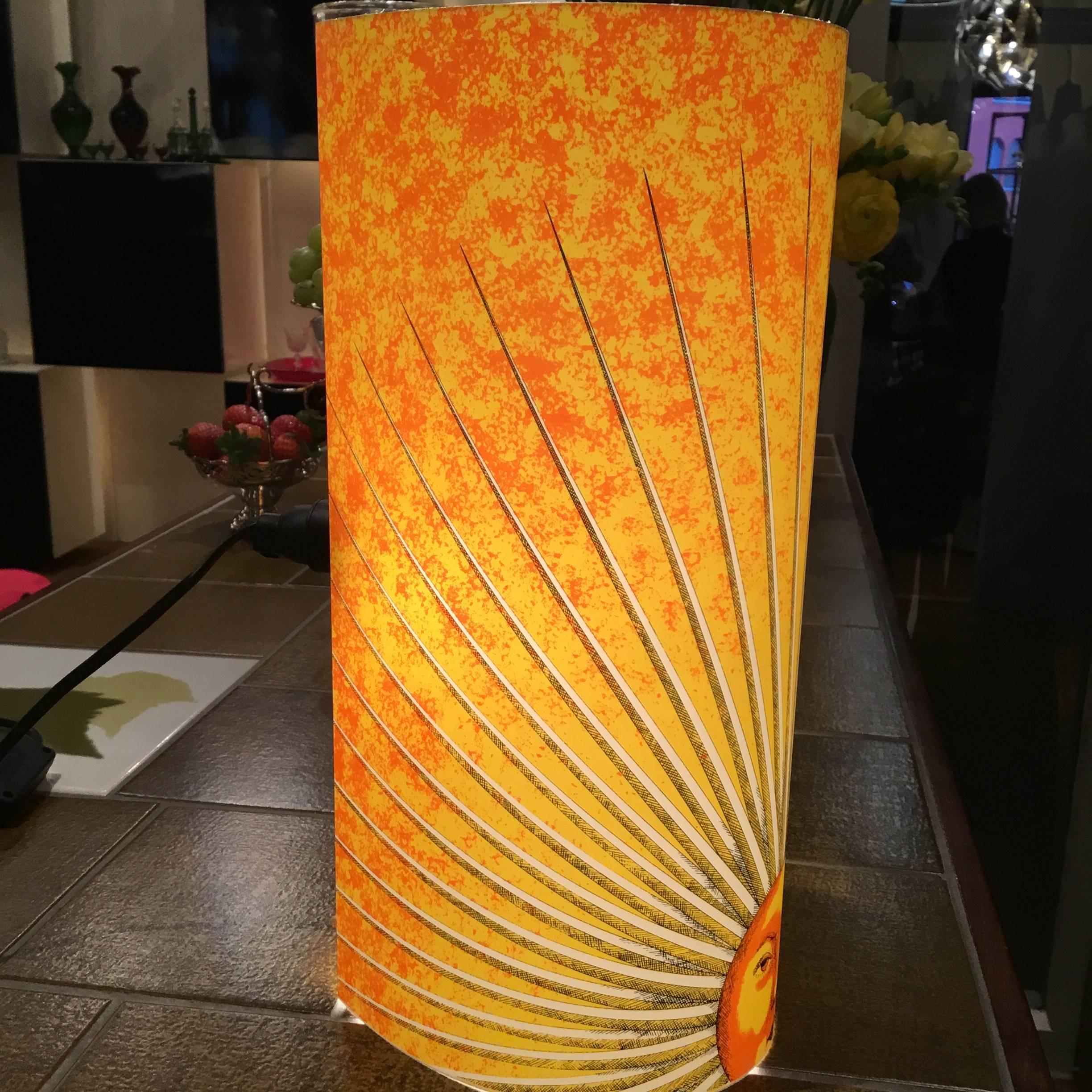 Barnaba Fornasetti Table Lamp for Antonangeli, sun, made in italy 1990 In Good Condition In Pambio Noranco, CH