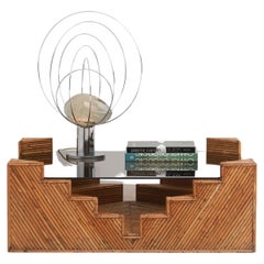 Barnaba Table Lamp by Angelo Brotto for Esperia with Chromed Metal Base