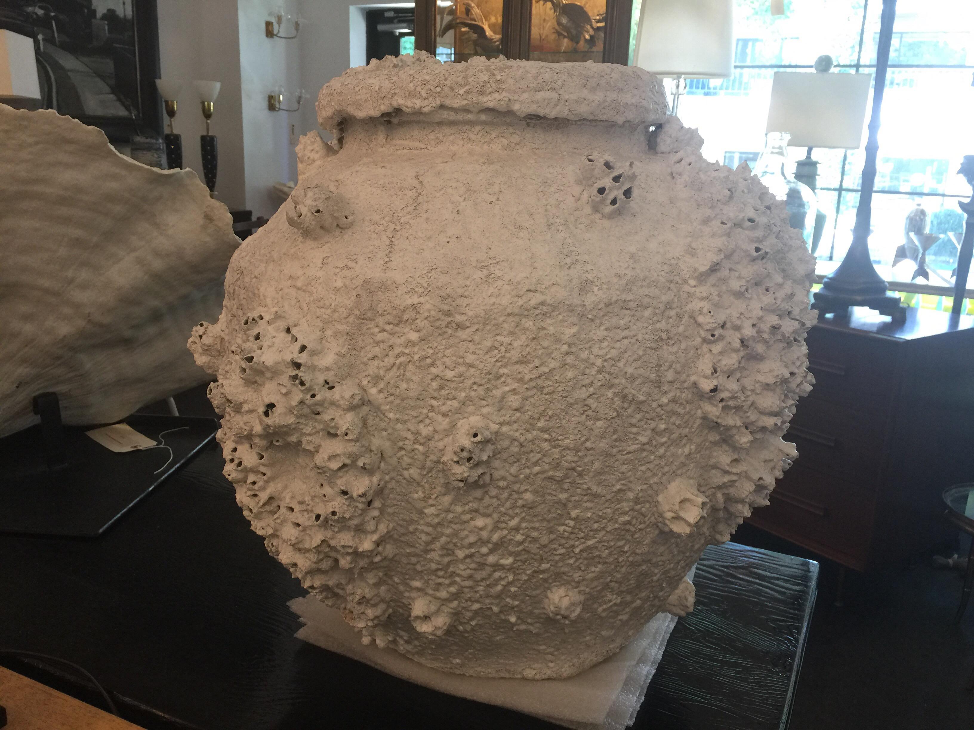 Barnacle and Sea Sponge Encrusted Vessel In Good Condition In East Hampton, NY