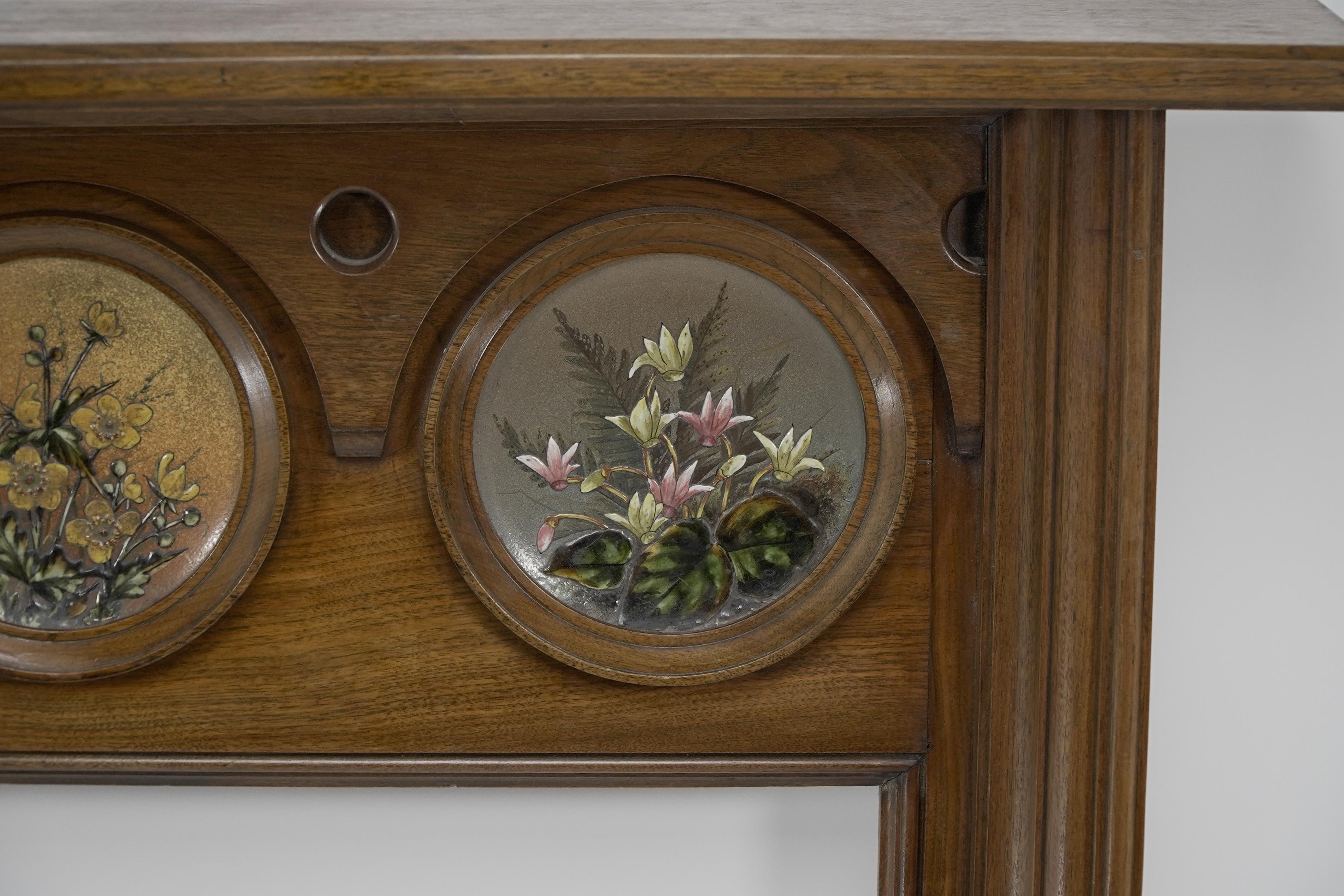 Walnut Dr. C Dresser & Barnard, Bishop & Barnard. A rare Aesthetic Movement fireplace. For Sale