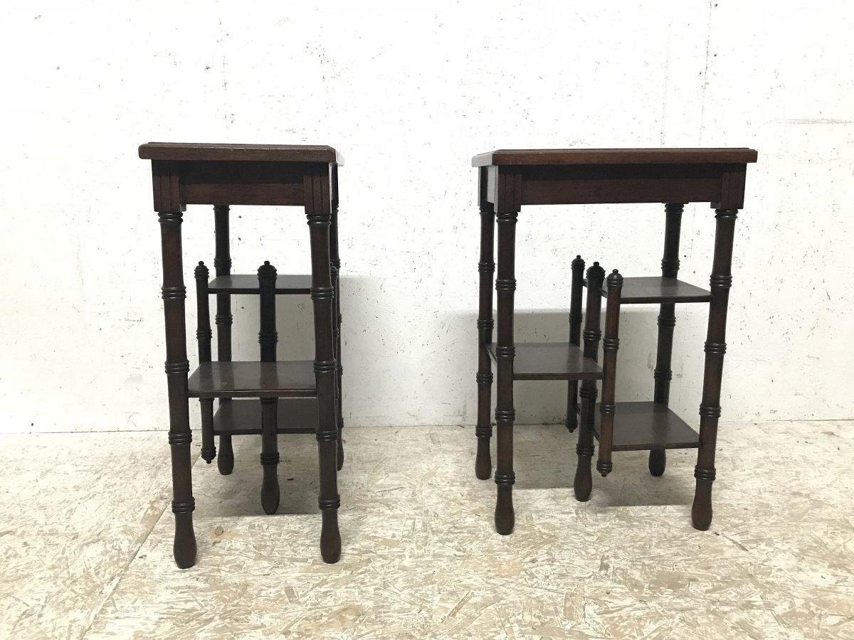 Thomas Jeckyll. A Pair of Anglo Japanese Side Tables inset with Sunflower Tiles. For Sale 7