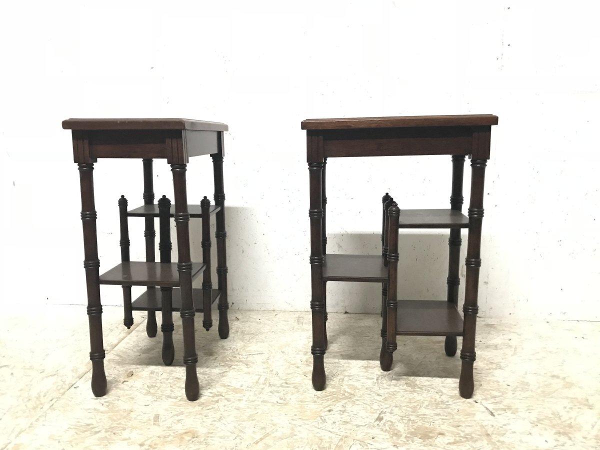 Thomas Jeckyll. A Pair of Anglo Japanese Side Tables inset with Sunflower Tiles. For Sale 8