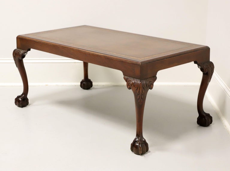 BARNARD and SIMONDS Mahogany and Leather Chippendale Ball in Claw