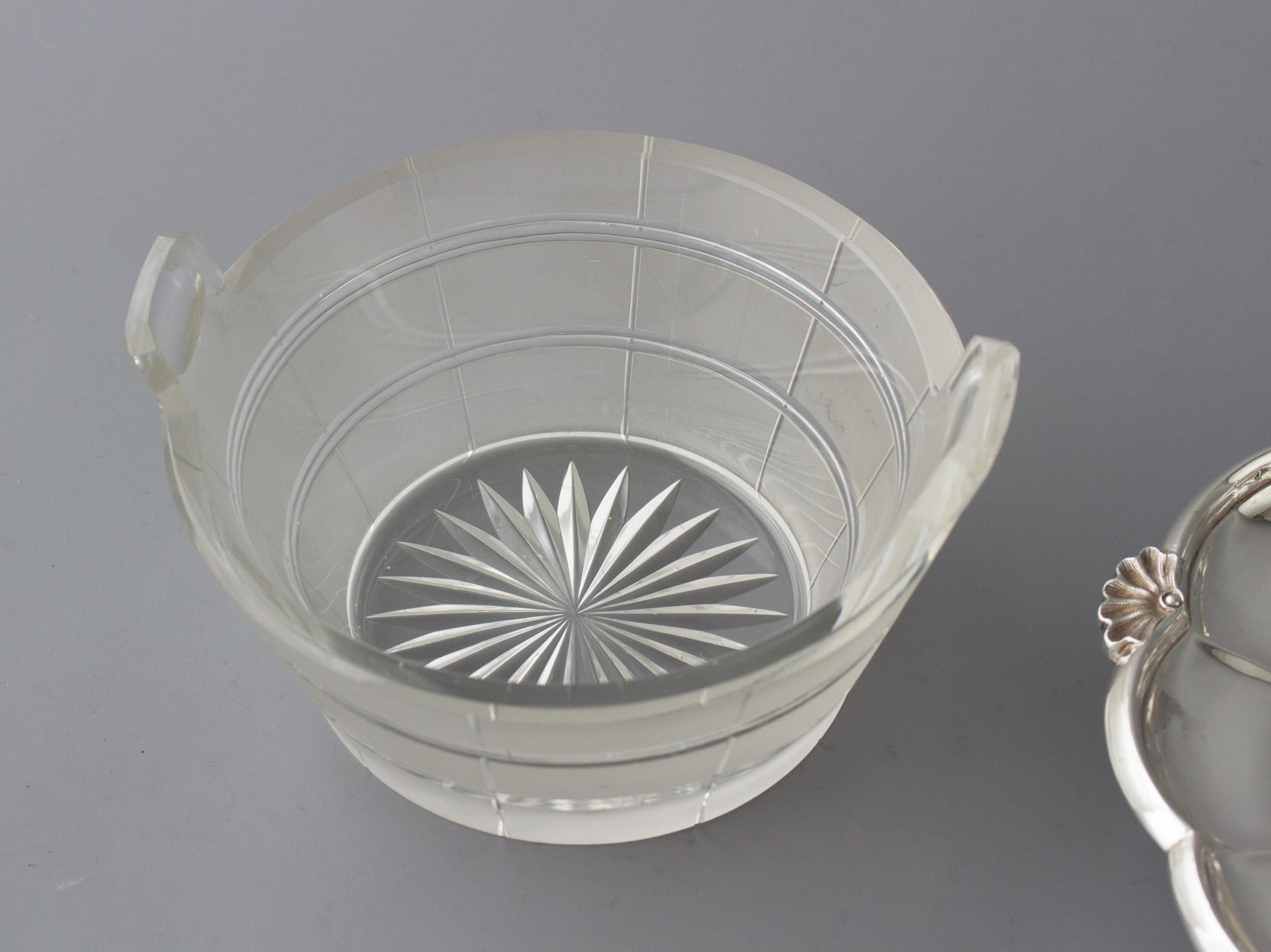 Barnard William IV Silver and Cut Glass Butter Dish, London, 1834 1