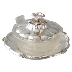 Barnard William IV Silver and Cut Glass Butter Dish, London, 1834