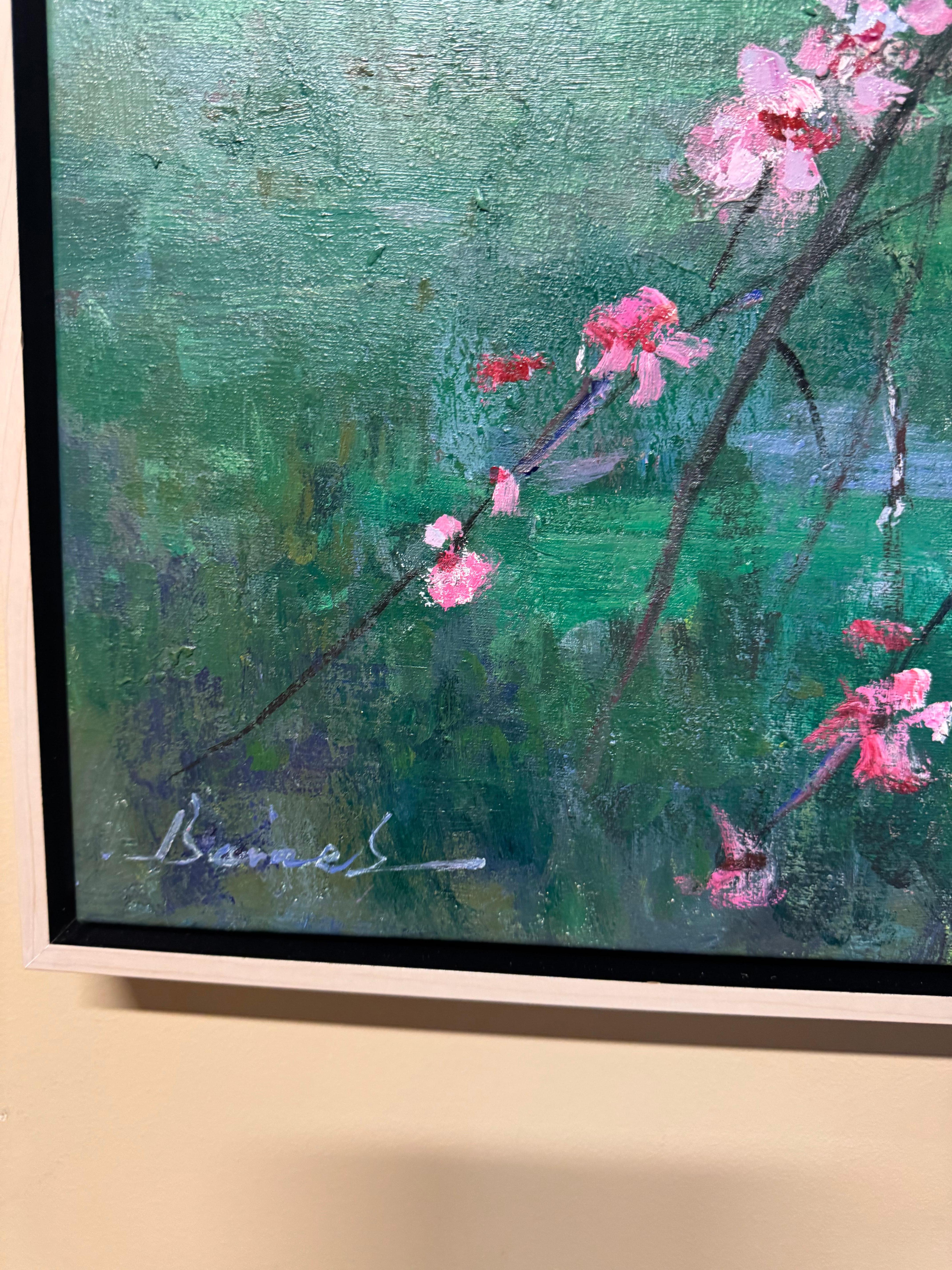Among the Cherry Trees - Impressionist Painting by Barnes